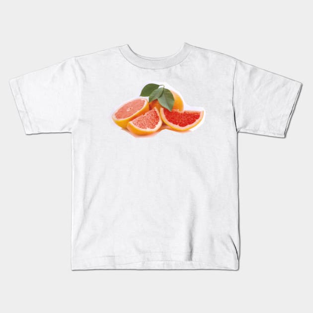 Orange Slice Leaf Kids T-Shirt by Food Photography